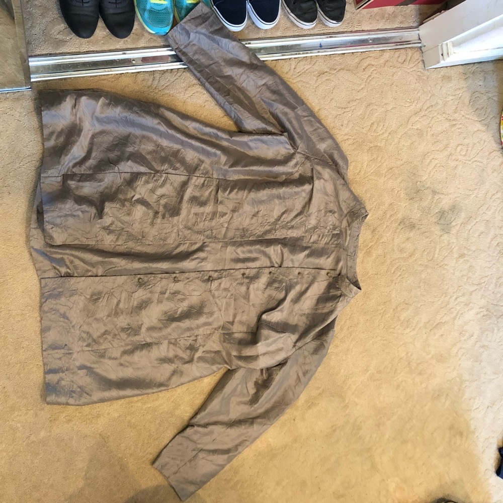 brown coat, rain coat with buttons